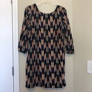 3/4 sleeve shift dress